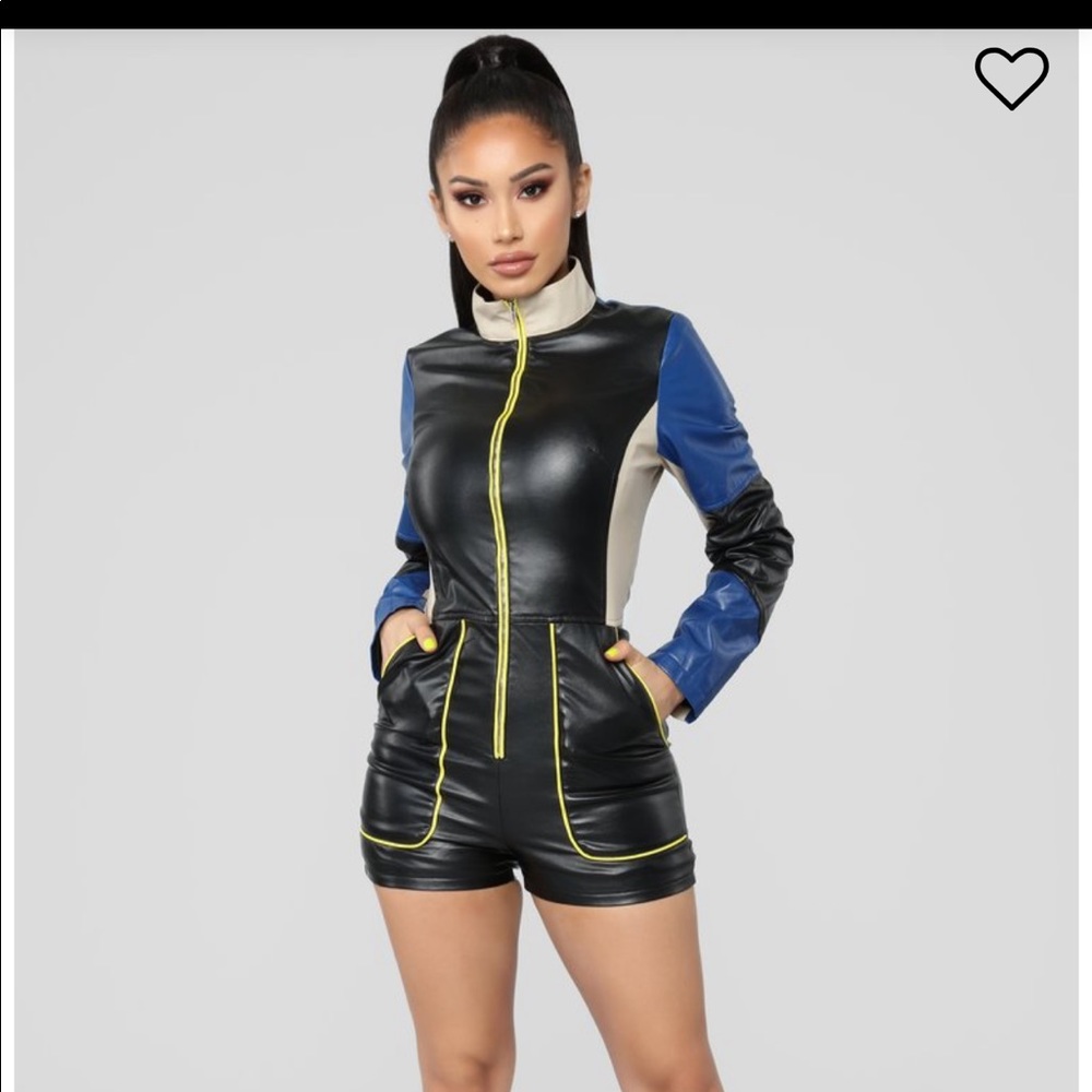 Fashion nova Motorsport colorblock romper